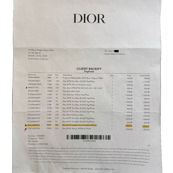 DIOR Large Grey Leather Fur Men's Jacket - Picture 6 of 6